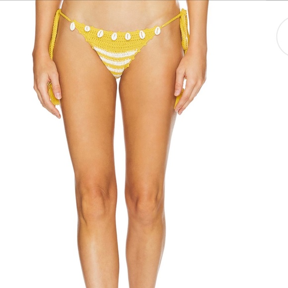 TULAROSA REMY Crochet Shell Embellished Swim Bikini Bottoms NWT SZ S - Picture 2 of 9